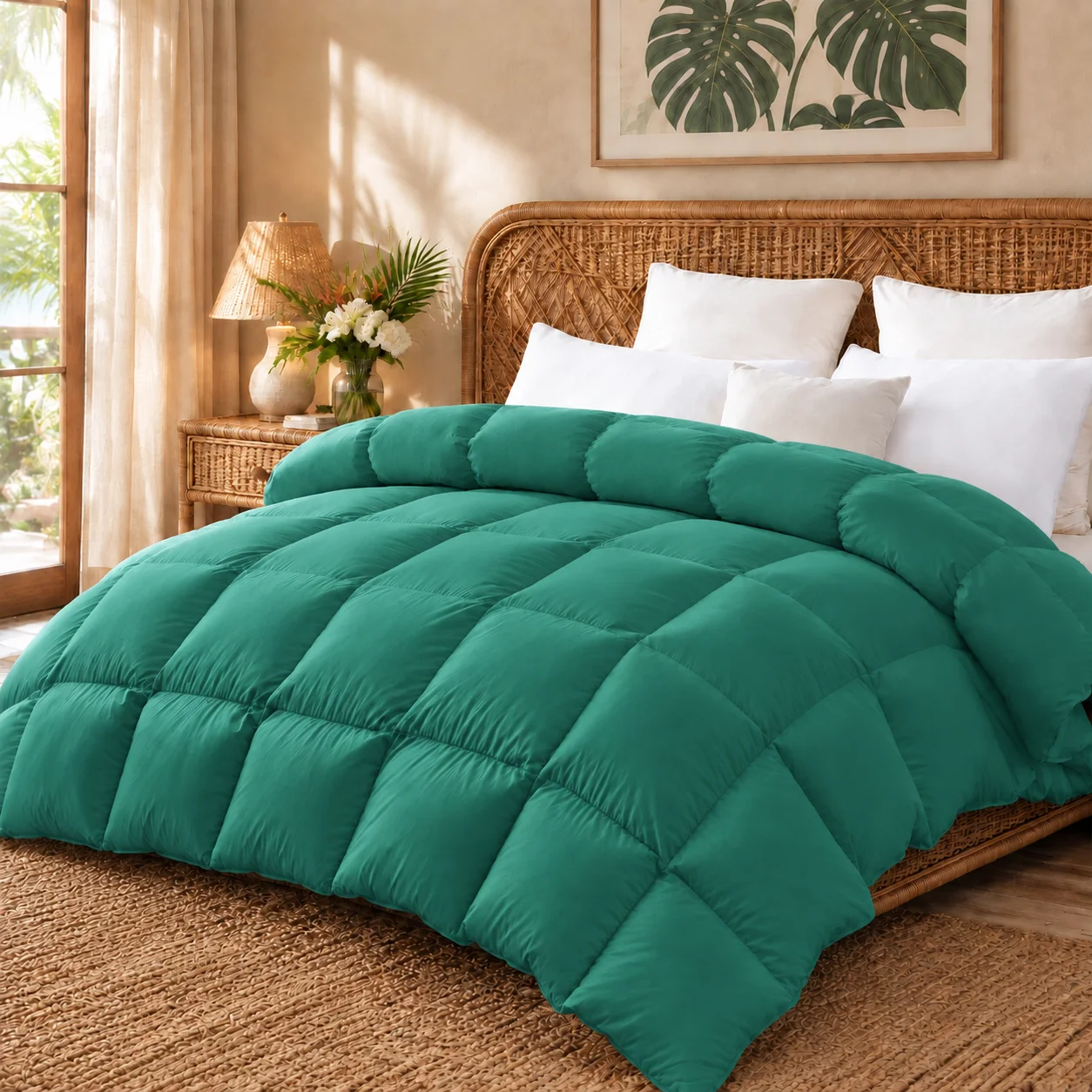 1 Piece down Alternative Comforter, All-Season Bedding - Includes Single Comforter/Duvet Insert - Soft, Anti-Allergenic, Hollow down Filling, Breathable, Machine Washable, Wrinkle-Resistant, Fade-Resistant, Shrink-Resistant