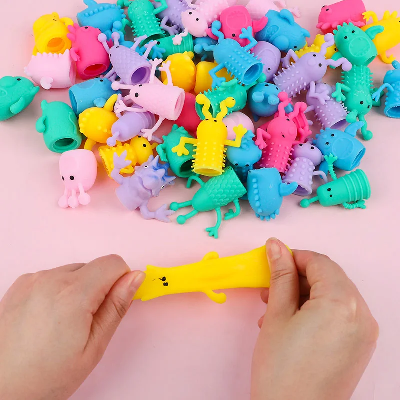 10/20 Stück süße Monsterpuppen Fingerspielzeug Kindergeburtstag Gastgeschenke Pinata Füllstoff Weihnachtsgeschenk Weiches Gummi Dehnbares Zappelspielzeug – Detail 7