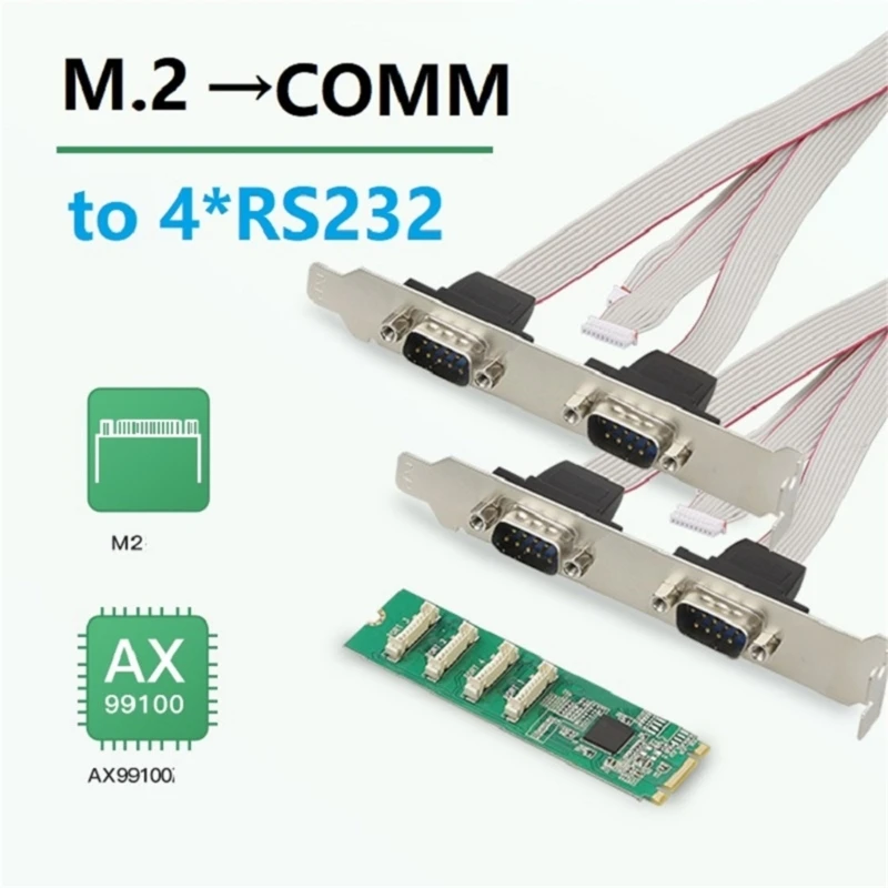 M.2 M-Key a 4 seriali RS232 Scheda multi-seriale DB9 Controllo M.2 M-Key Dropship