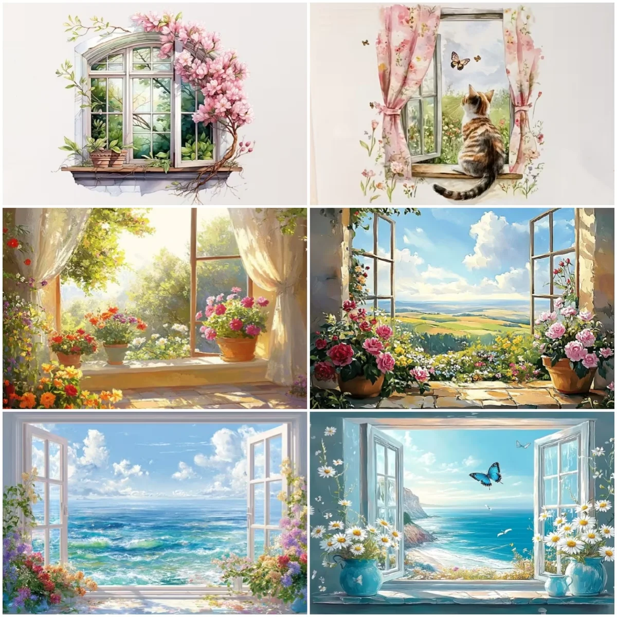 

Spring Room Floral Garden Window Theme Background Flowers Easter Backdrop Kid Adult Birthday Party Decoration Photograph Props