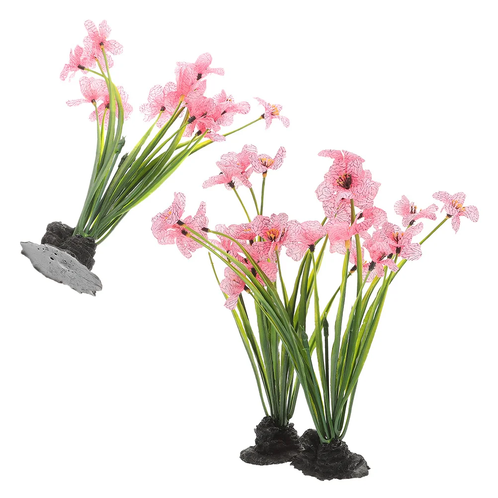 

3Pcs Aquarium Decor Plants Realistic Fish Tank Landscape Decor Fake Underwater Plants for Desktop Aquarium Green Leaves