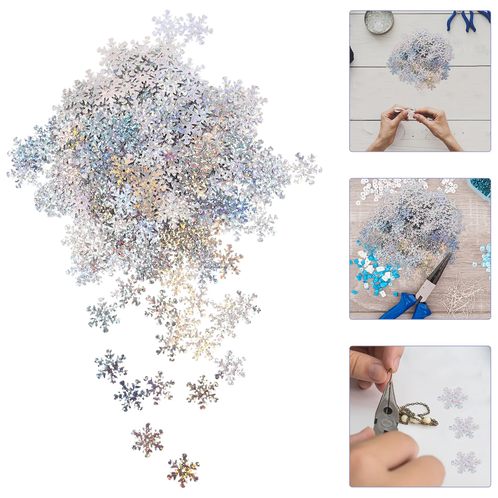 

30G Snowflake Sequins For Crafts Iridescent Glitter Confetti Diy Earrings Christmas Holiday Decoration Loose Sparkling