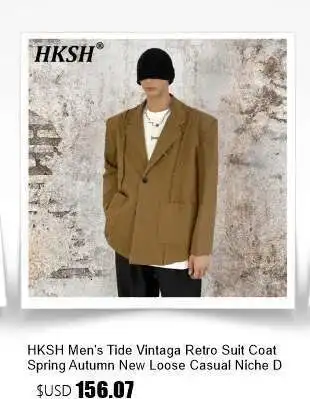 HKSH Spring Autumn New Coats Youth Trendy Handsome Men's Tide Chic Versatile Hooded Jackets High Street Zipper Sweatshirt HK0973