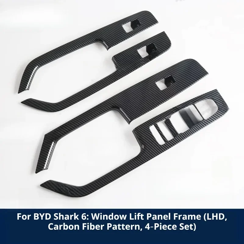 For BYD Shark 6, Carbon Fiber Pattern Center Console Gear Shift Frame Trim, Interior Anti‑Scratch Decorative Protective