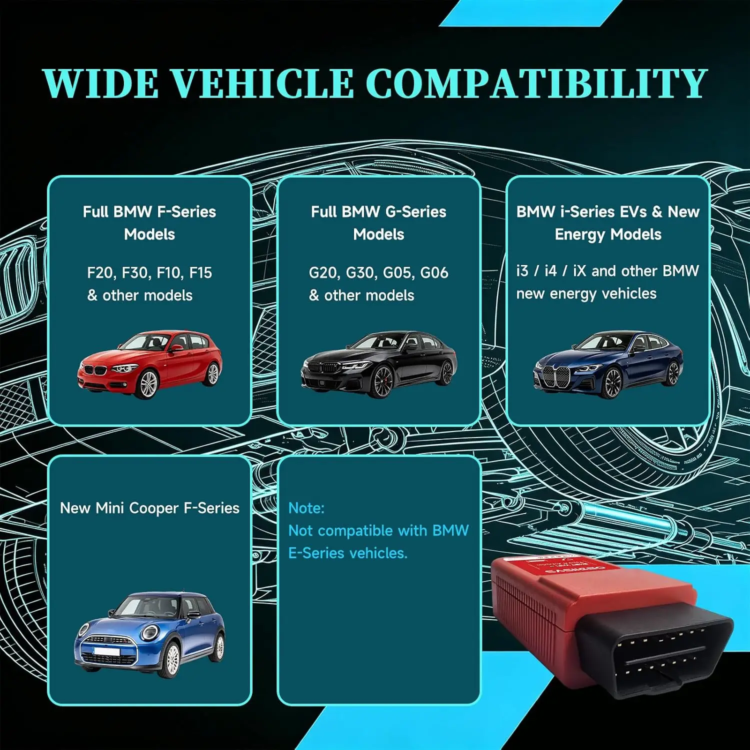 ENET WiFi Adapter OBD2 to Type-C Adapter Cable for BMW F/G Series