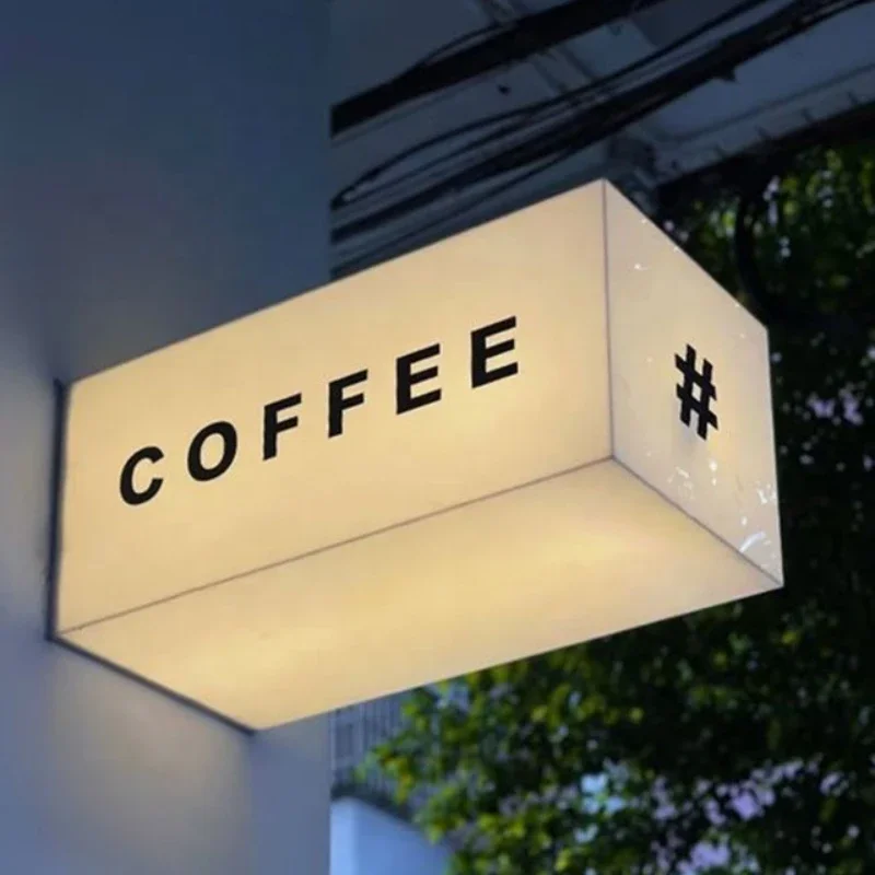 Outdoor   Light Box Advertising Mobile Phone Milk Tea Shop Wall Mounted Signboard Custom Led Light Box