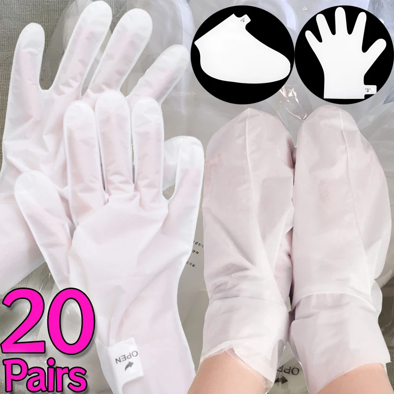 Homemade DIY Foot Mask Hand Mask Bags Thicker Reusable Foot Moisturizing Socks Hand Glove Nourishing SPA Foot Hand Care Covers