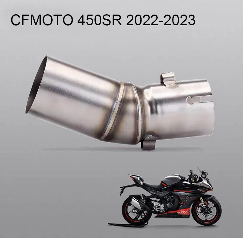 Motorcycle Exhaust Escape moto Modified Middle Link Pipe 51mm Inlet Slip On Exhaust For CFMOTO CF 450 SR 2022 2023 Years