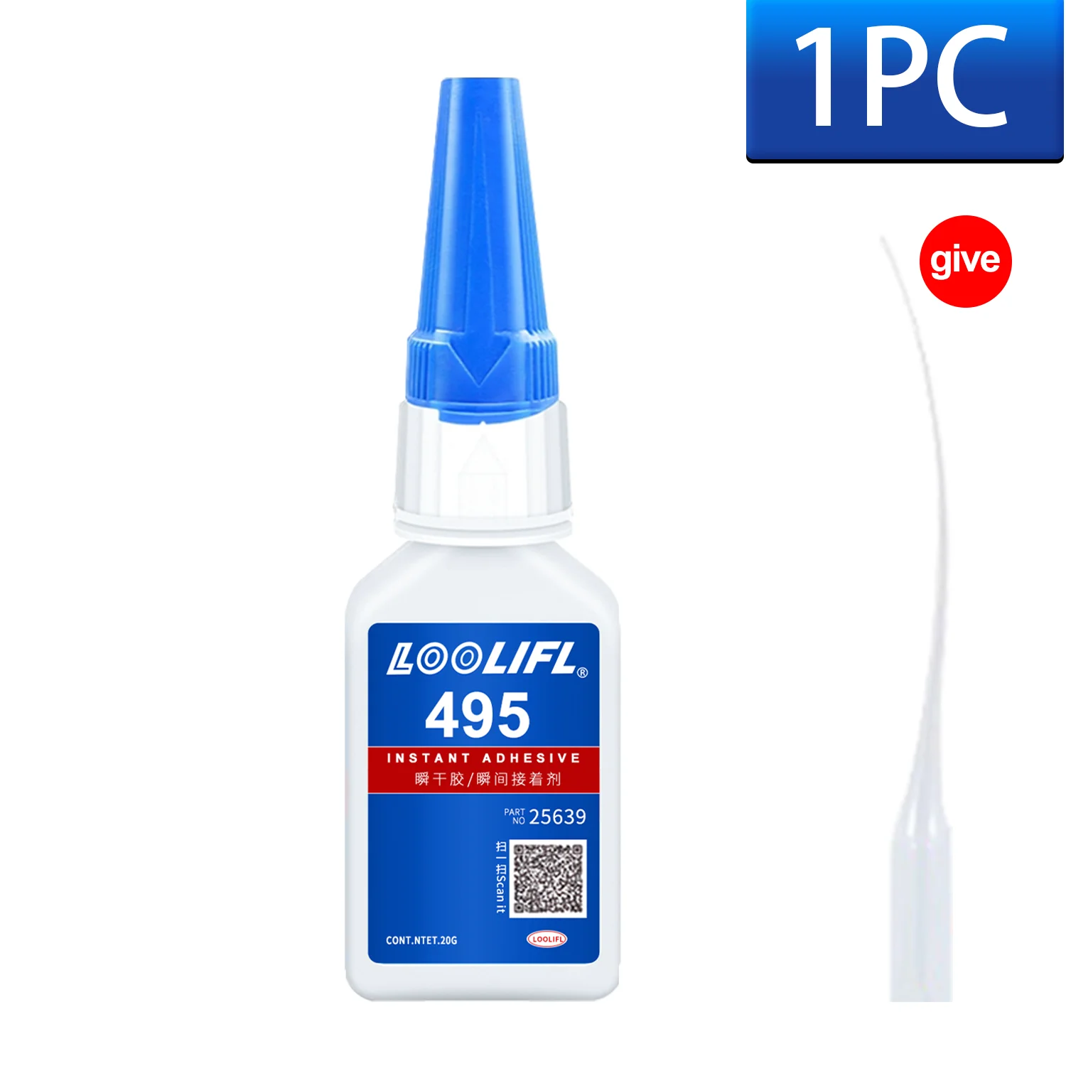 LOOLIFL 1-5PCS 495 Superlijm Instant Sneldrogende Cyanoacrylaat Lijm Leer Rubber Hout Metaal Sterke Bond Vloeibare Lijm 20G