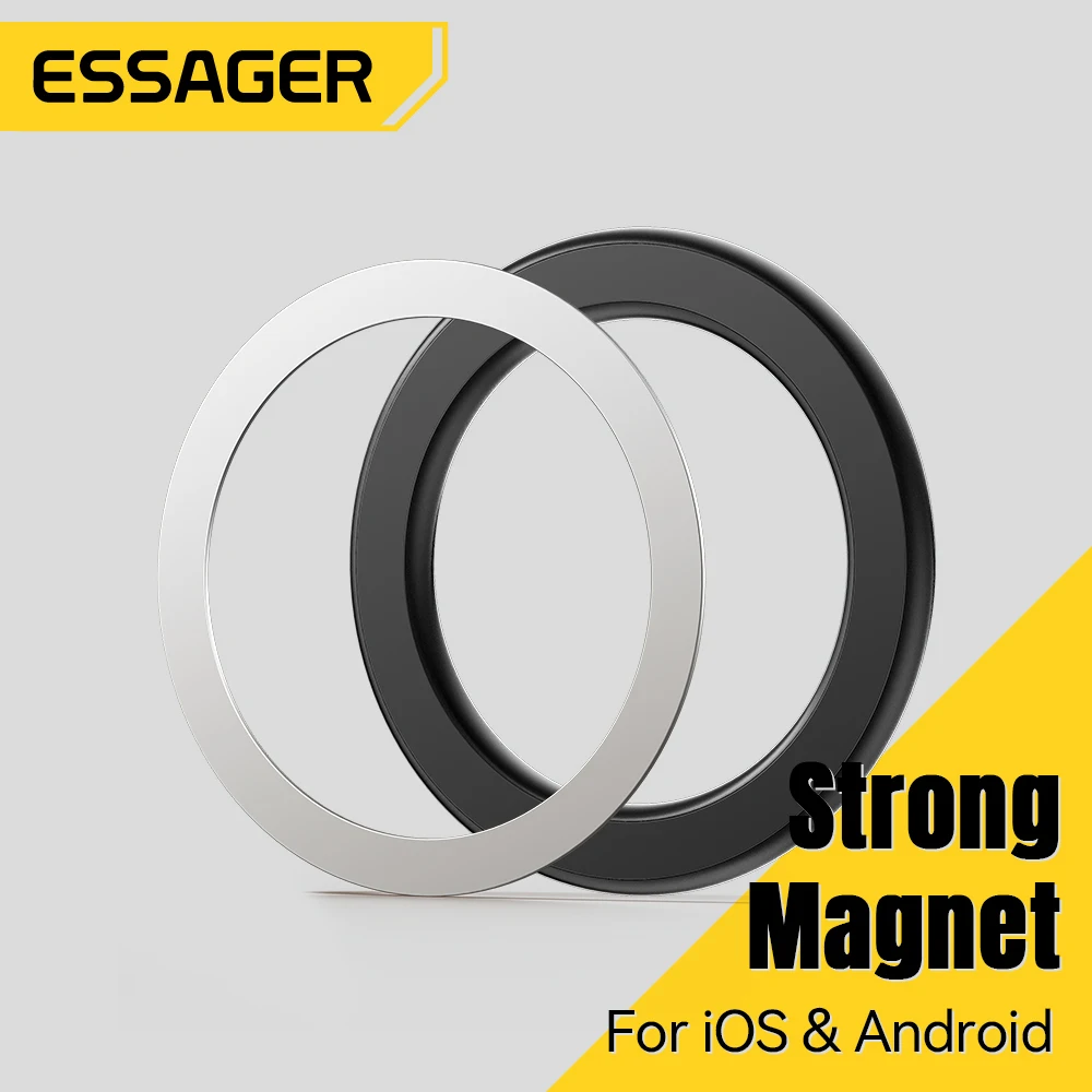 

Essager Magnetic Metal Plate Sticker Ring Car Phone Holder Disk Iron Sheet For iPhone 16 Xiaomi Samsung Magnet Wireless Charger