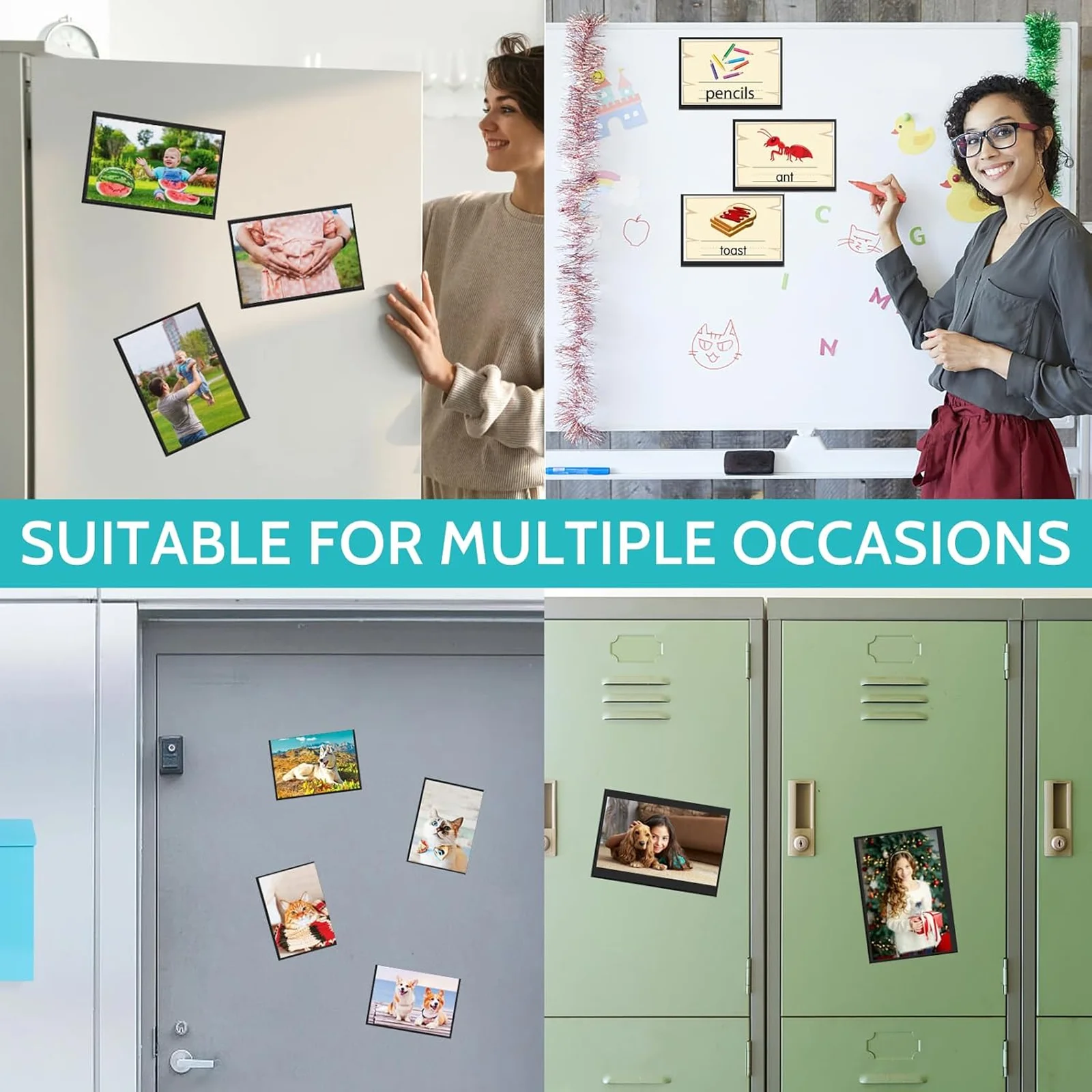 5 عبوات من إطار الصورة المغناطيسي مقاس 4 × 6 بوصات مع مغناطيس ثلاجة قابل لإعادة الاستخدام للصور إطار عرض مثالي #6