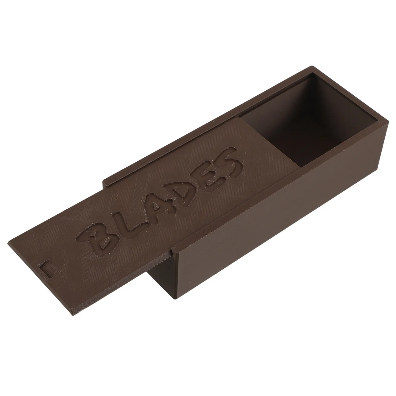 Double Compartment Brown Plastic Blade Holder Case for Shaver Grooming Blades Salon Barber Home Use Space Saving Blade Storage