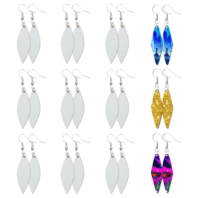 30Pcs Blank Earrings Heat Transfer Sublimation Printing Wire Hooks Earrings