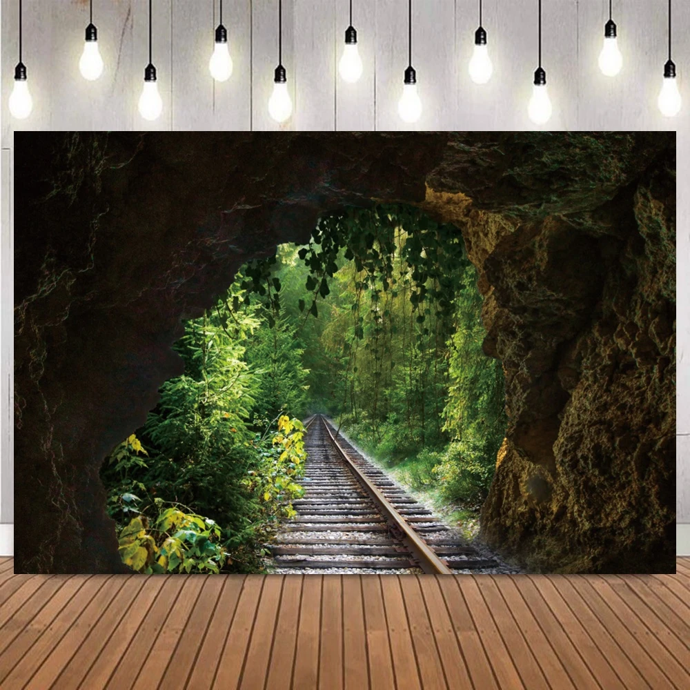 Forest Arch Photography Background Jungle PathLush Greenery Photo Backdrop for Portrait Birthday Party Props for Home Decoration