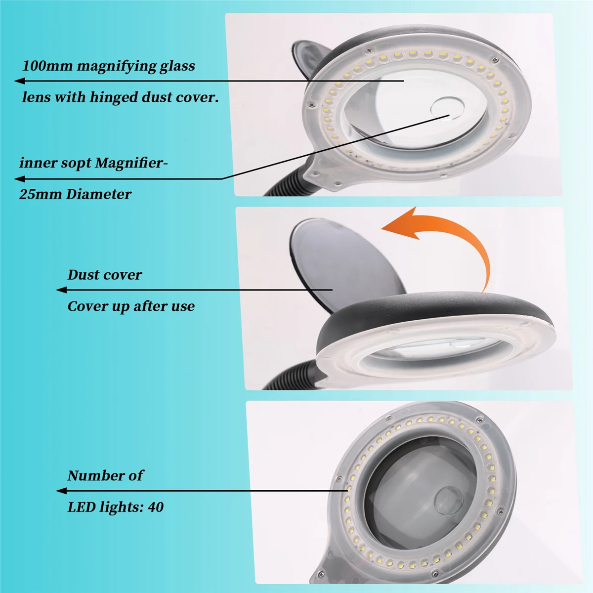 

NEW LED Magnifying Lamp 5X 10X Magnifier with Light Table and Desk Lamp Floor Stand Adjustable Magnifying Magnifier Glass for Re