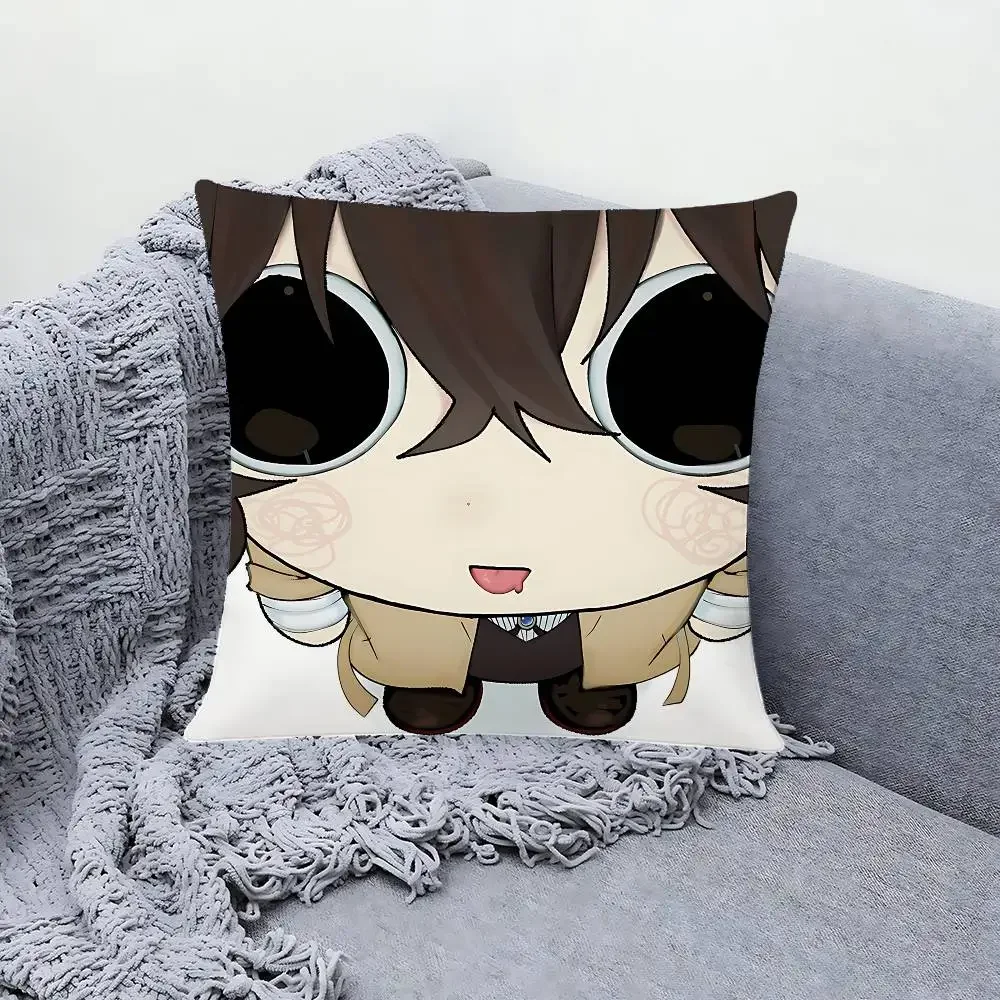 Anmie A-Bungo Stray Dogs-W Pillow Case Sofa And Living Room Decorative Cushion Covers Dust-proof And Mite-proof Invisible Zipper