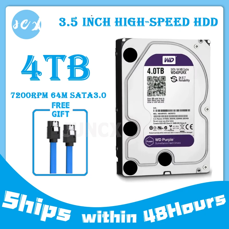 WD Purple 4TB Surveillance Internal Hard Drive Disk 3.5\