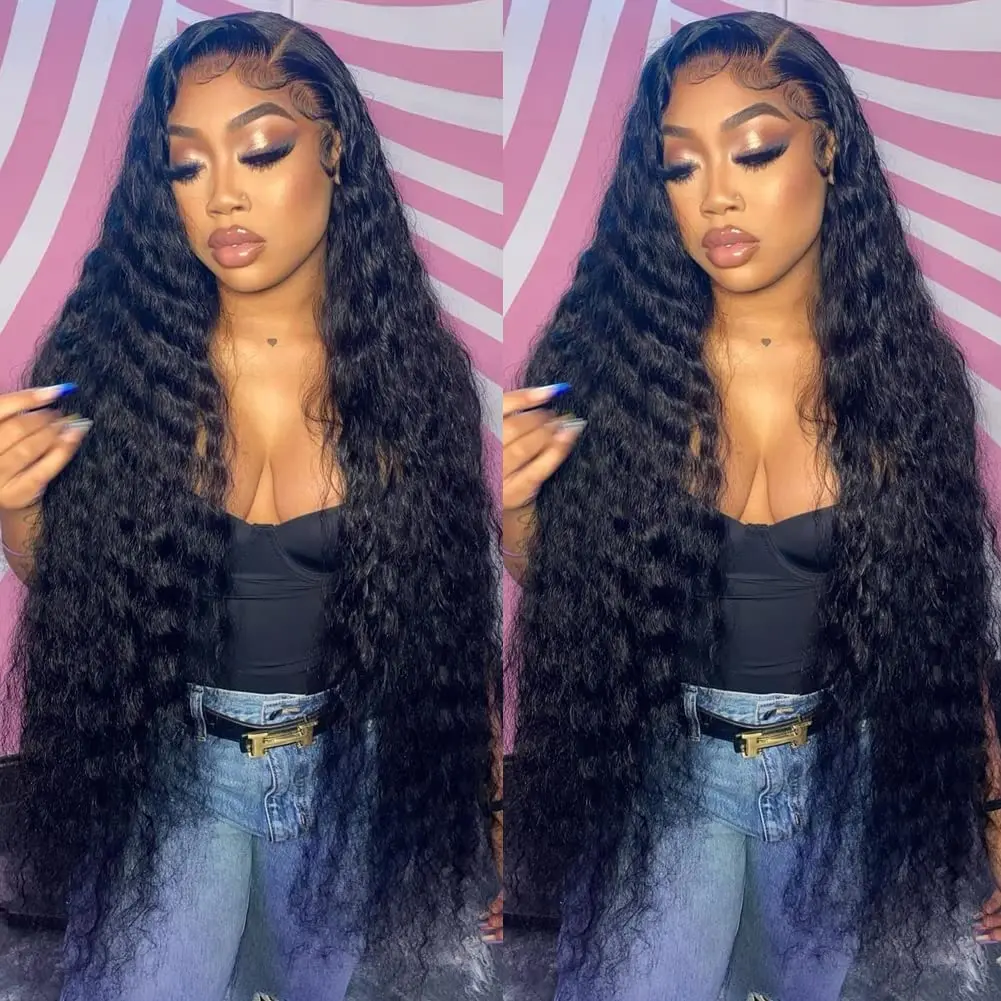 250% Hd 13x6 Water Wave Lace Frontal Human Hair Wigs Loose Deep Wave Lace Front Wig Curly 6x6 Closure Wig For Women