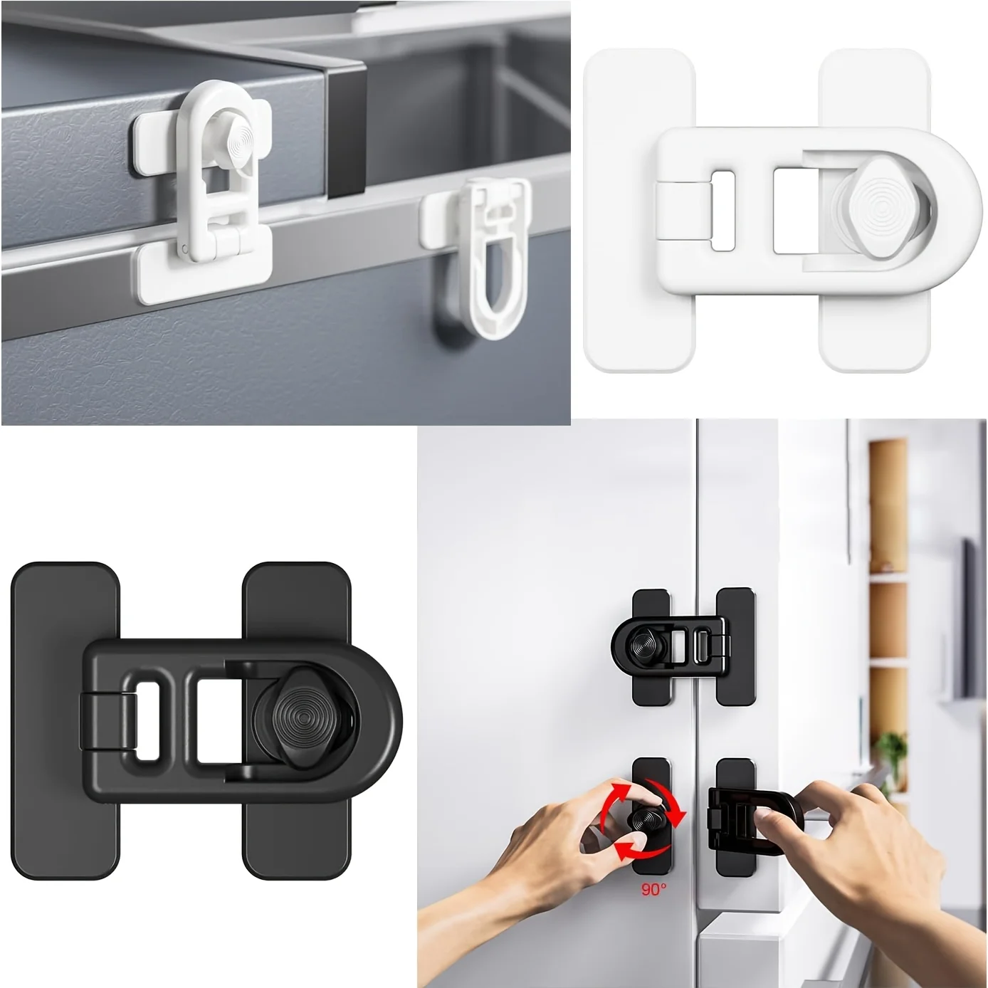 Refrigerator Lock Proof Fridge Lock Adhesive Refrigerator Door Locks for Kitchen Fridge Freezer Oven Dishwasher Drawers