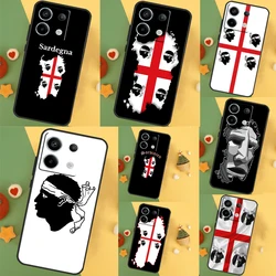 Flag of Sardinia Case For Xiaomi Redmi Note 9 10 11 12 13 Pro Plus 12S 11S 10S 9S Remdi 12 13 C 9C 10C Cover