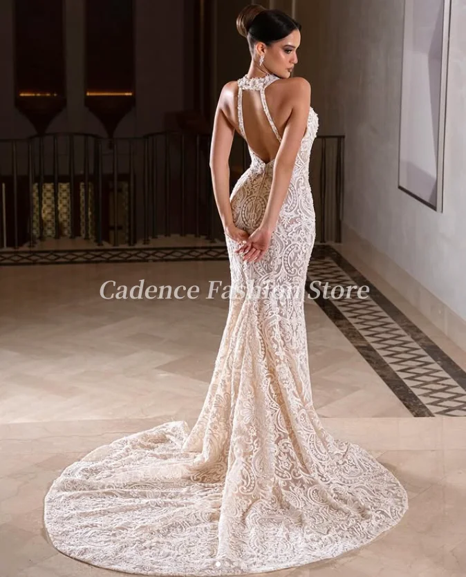 Великолепные свадебные платья без бретелек с открытой спиной и кружевной аппликацией, длинные свадебные платья длиной до пола, 2025 г.