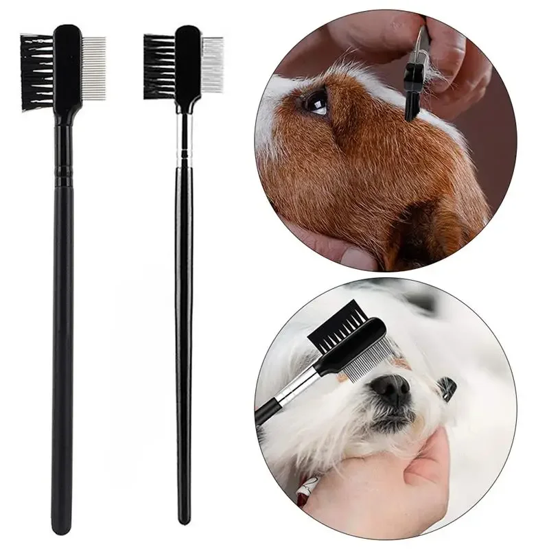 1 pcs Pet Eye Comb Brush Pet Tear Stain Remover Comb Double-Sided Eye Grooming Brush Removing Crust Mucus for Small Cat Dog