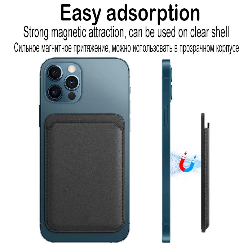 Ulepszony Magnetyczny Portfel z Nadrukiem Logo na Zamówienie do MagSafe iPhone 11 13 14 12, Etui z Uchwytem na Karty, Własny Projekt, Personalizowana Obudowa — zdjęcie produktu 2