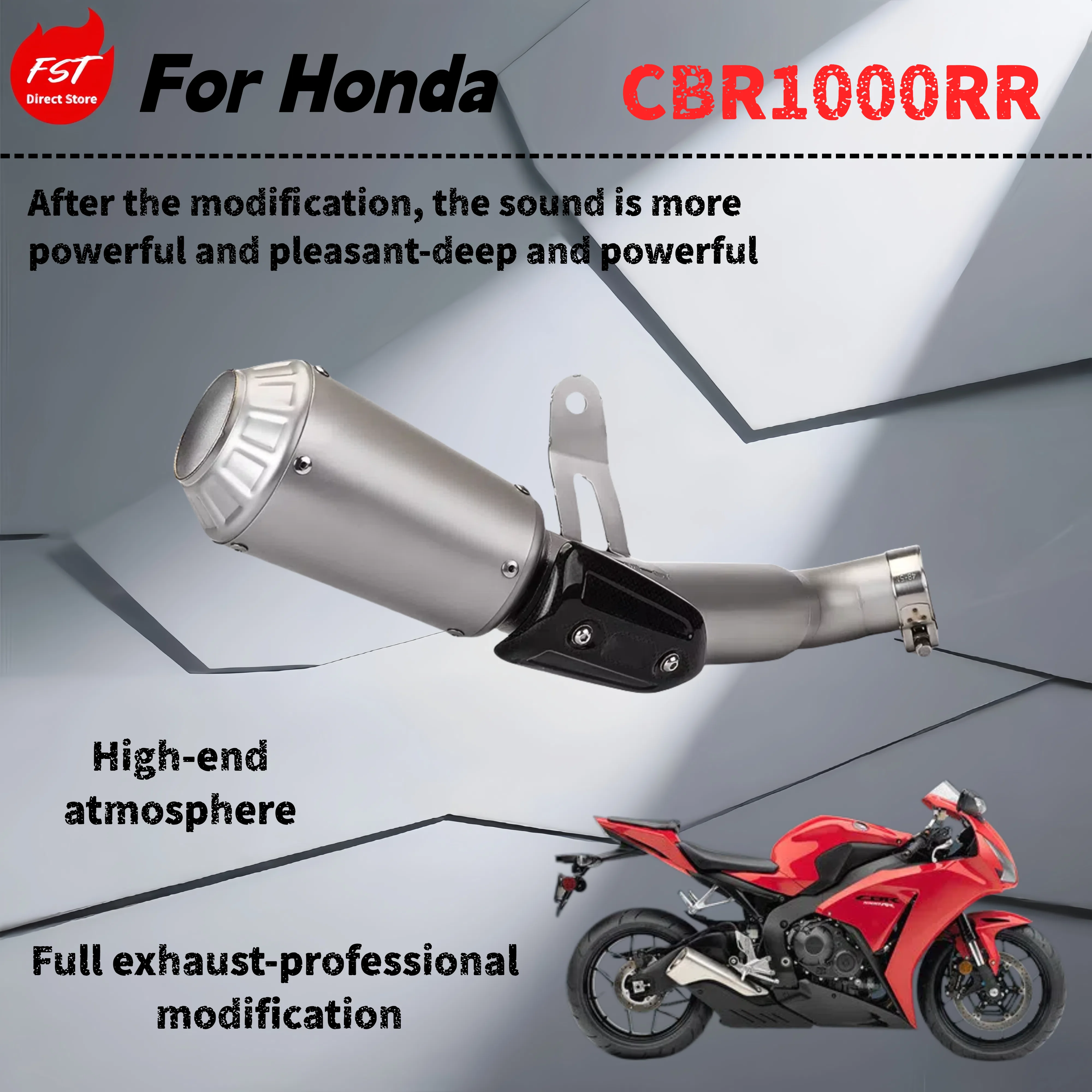 

For Honda CBR1000RR-Modified mid-tail exhaust pipe-the sound is deep, rich and powerful