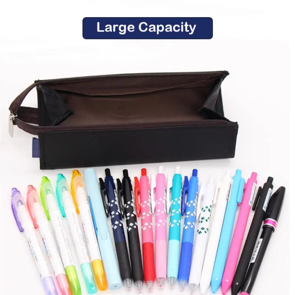 High Quality Japanese Style Pencil Bag Large Opening Portable Cosmetic Bag Large Capacity Durable Pencil Case