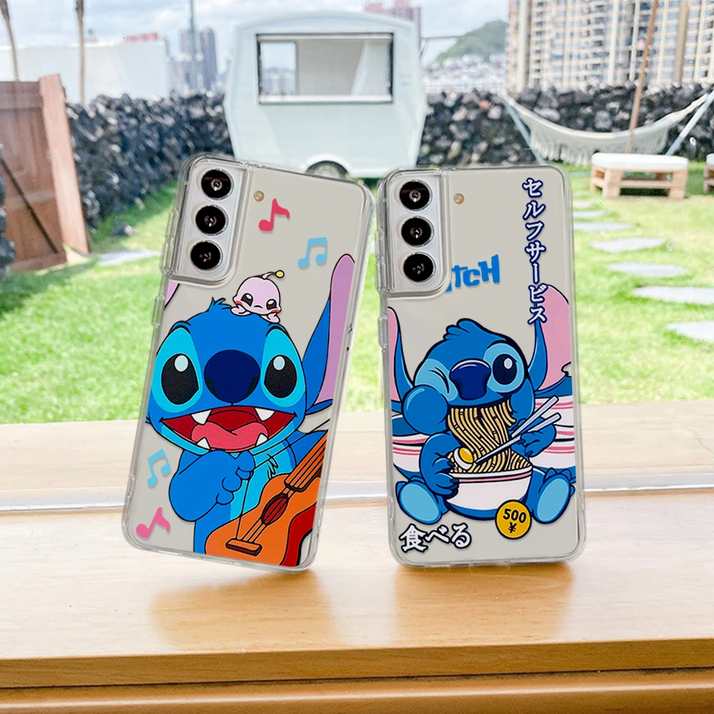 Funda de teléfono Disney Stitch Transparent phone case For Samsung Galaxy S 23 22 PLUS ULTRA silicone soft shockproof covers