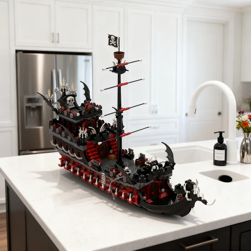 

2578pcs MOC Castle Tribute Skeleton Warship Fantasy Era Model Toys Building Blocks Christmas Gift Architecture Idea Brick Kids