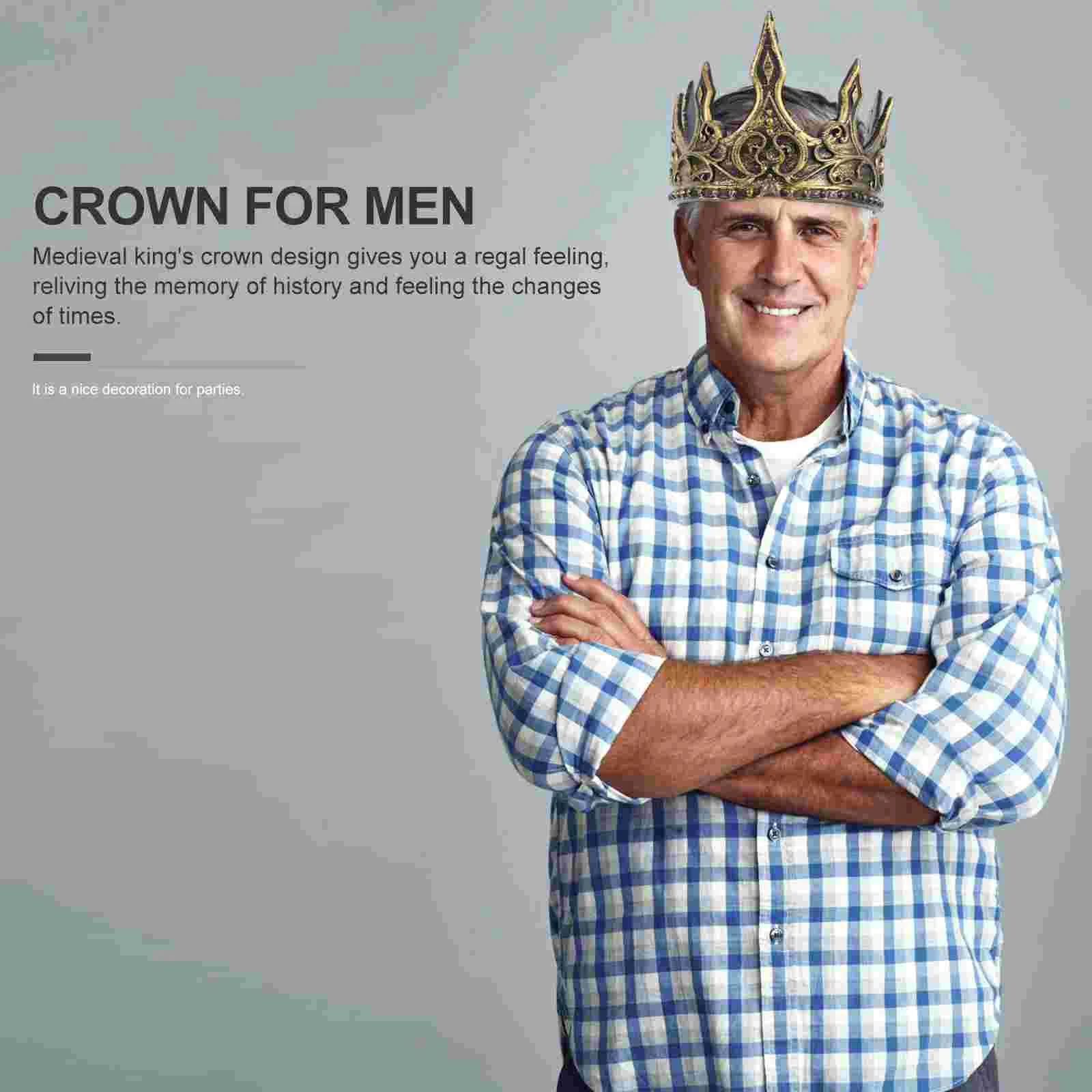 Crown Decoration King Crowns for Men Color Costume Vintage Men's Headbands Replica