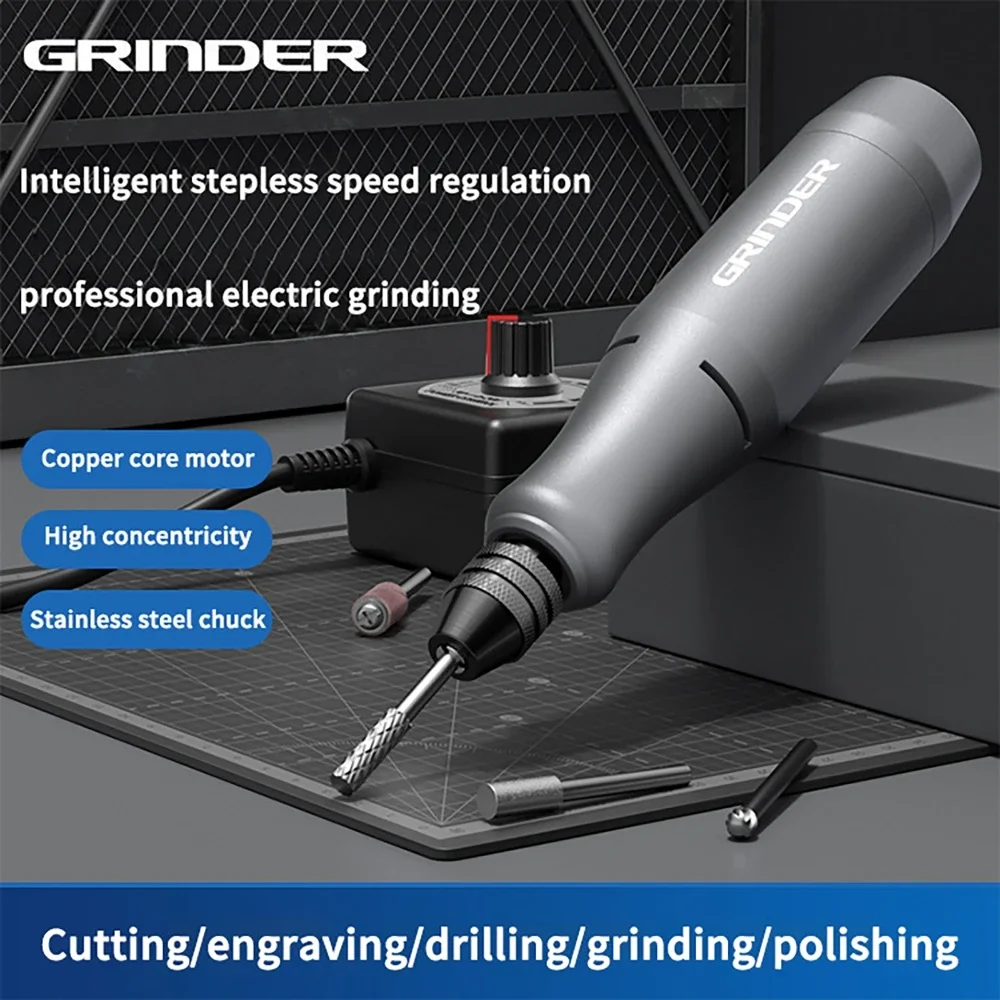 

Мини-электрическая шлифовальная машина 18 В 60 Гц, электрическая резьба по нефриту, резка, шлифовка, полировка, электрическая дрель с 20 сверлами