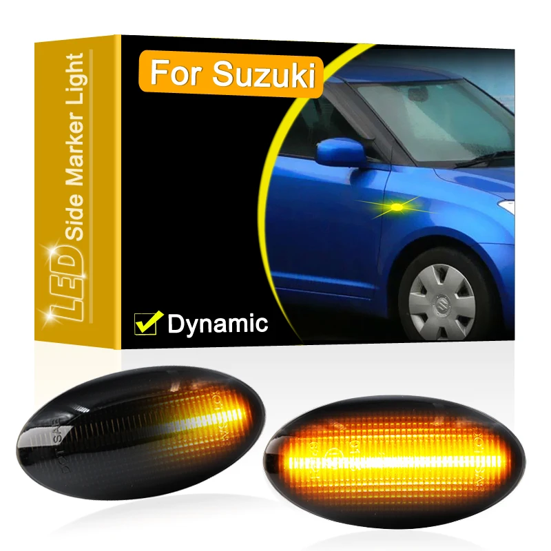 Smoked Lens Waterproof LED Side Fender Marker Lamp Flowing Turn Signal Light For Suzuki Grand Vitara Splash Swift SX4 Jimny APV