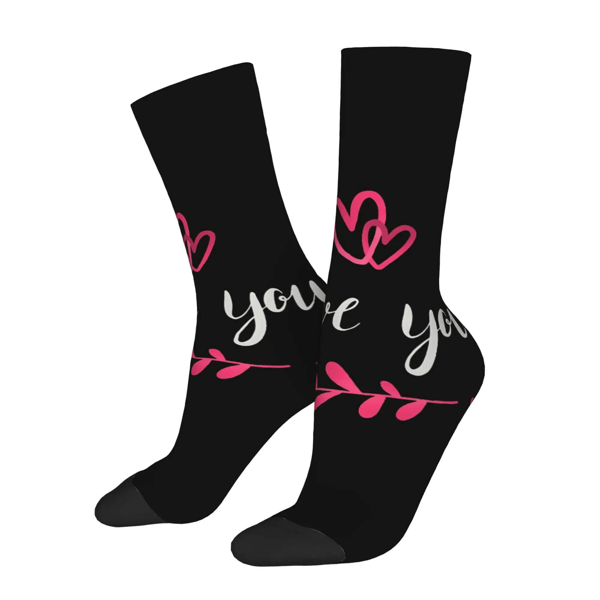 

Running Socks Retro Love logo I Love My Wife Desgin Crazy Socks Unisex Street Style Seamless Printed Funny Crew Sock