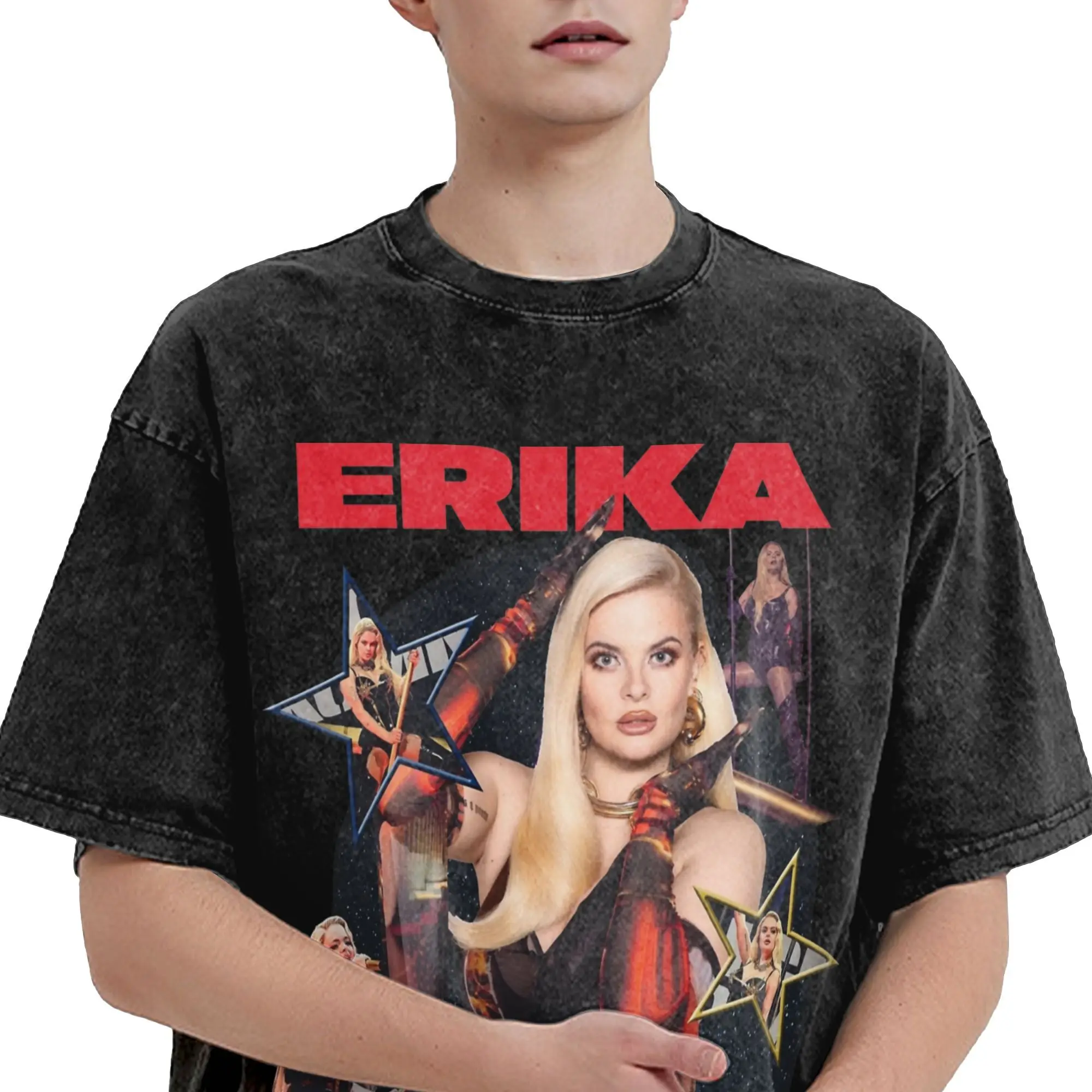 الرجال إريكا فيكمان يوروفيجن فنلندا Ich Komme تي شيرت ملابس الصيف Y2K متعة س الرقبة موضة نمط تي شيرت رائجة البيع