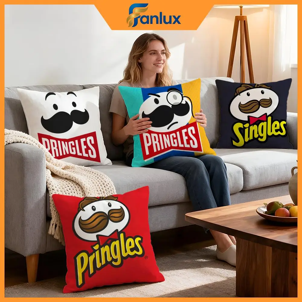 Funda de cojín de marca Pringles, 4 Uds., fundas decorativas, funda de cojín suave para decoración de sofá, fundas de almohada de 40x40 y 45x45