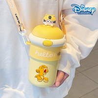 New Mufasa Lion King Water Cups with Straw Boy Girl Disney Anime Figure Water Bottle Large Capacity Leak Proof Drinking Cup Gift