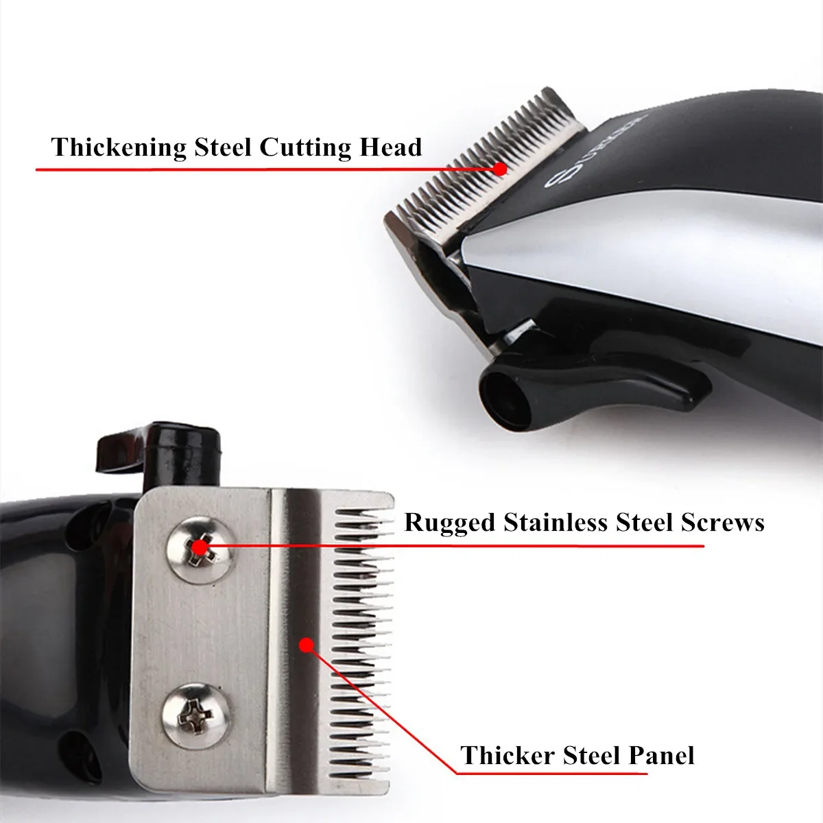 Alat pangkas rambut elektrik profesional 220V, gunting pemotong rambut untuk anak pria dewasa, Set gunting Anti selip, colokan EU