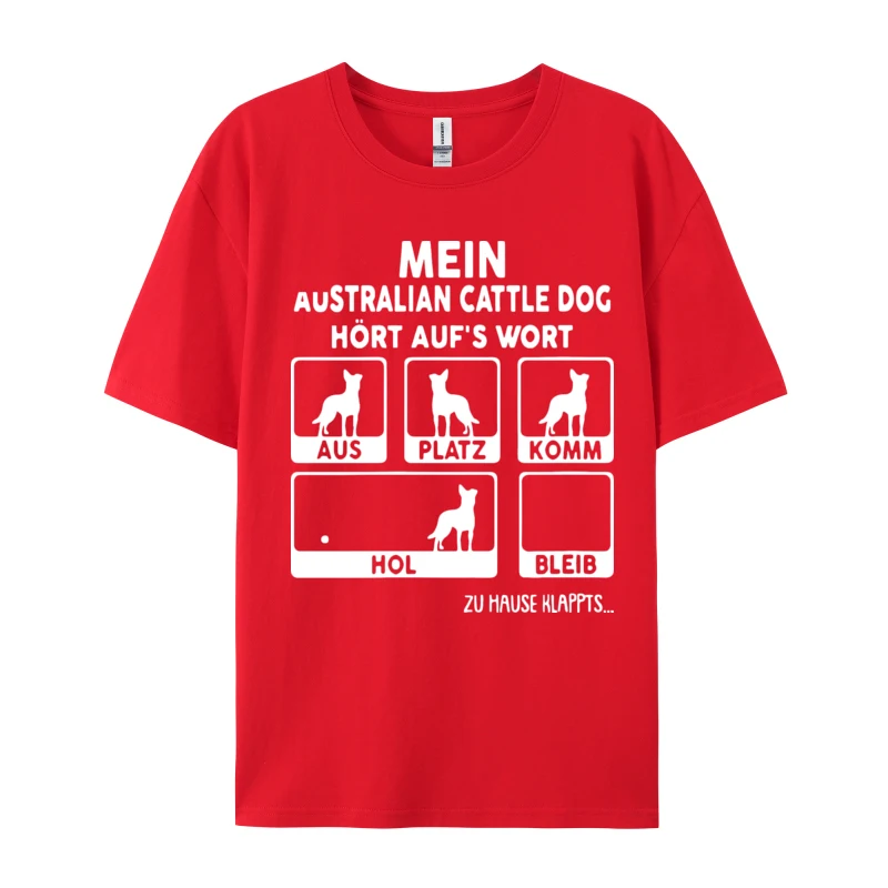 My Australian Cattle Dog Listens To T-shirts Top Quality Print T Shirt For Men Big Sale Men\'s Cotton Tees Free Shippping Clothes