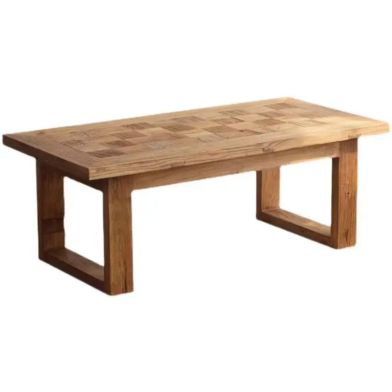 Old elm tea table, rectangular low , new Chinese tea , home bedroom study table, reading desk, kung fu