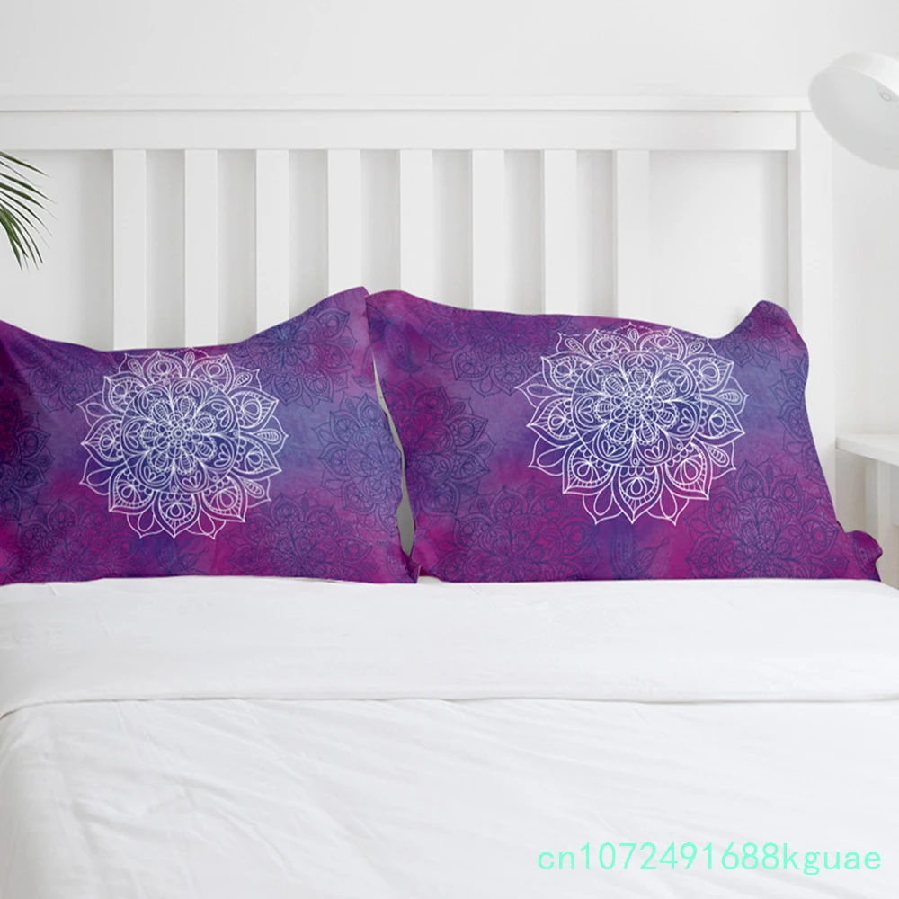 Purple Watercolor Mandala Duvet Cover Bed Bedding Set Home Textile Quilt Cover Pillowcases Bedroom Double Bedding Set No Sheet 6