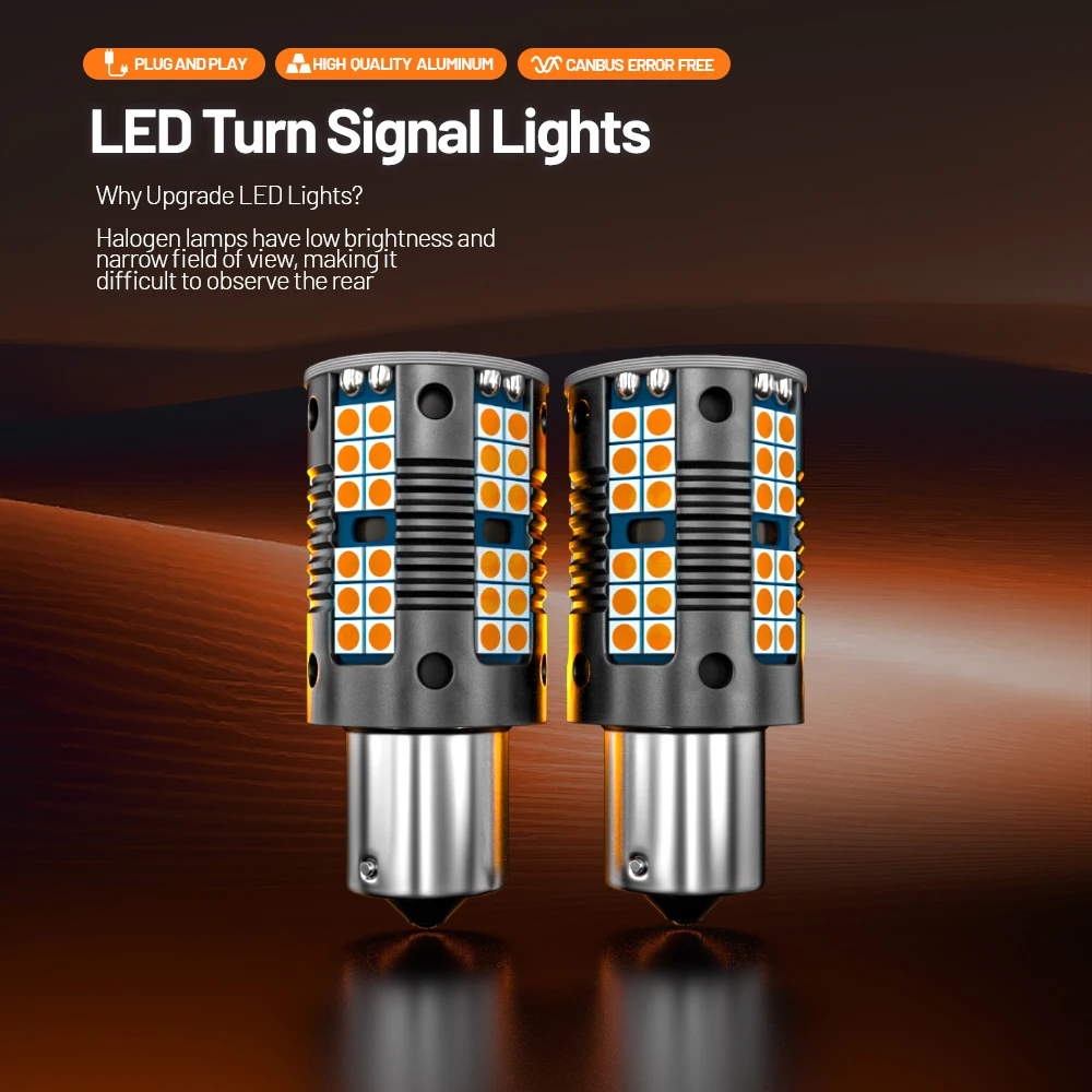 2pcs LED Turn Signal Light Lamp PY21W BAU15S For Peugeot 108 2008 207 206+ 208 3008 MPV 301 308 CC 508 SW 807 RCZ Bipper Rifter