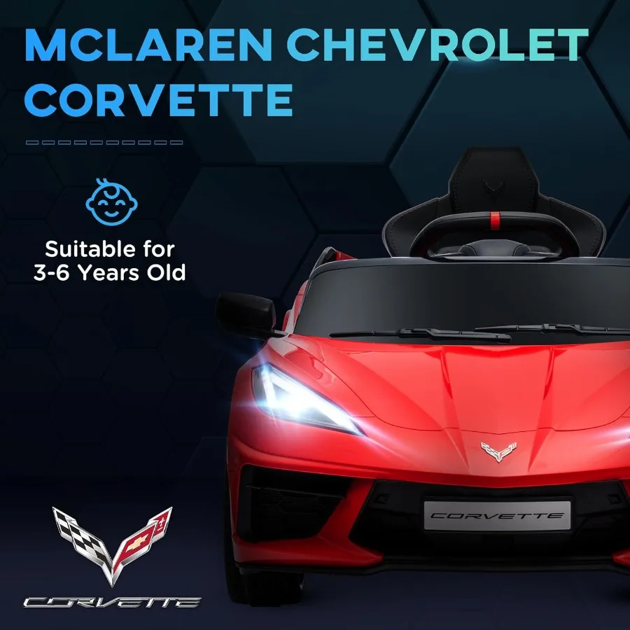 Elektroauto, 12-V-lizenziertes Kinderauto mit Elternfernbedienung, Aufhängungssystem, Scheinwerfer, langsamer Start, Kleinkindfahrt auf dem Auto für