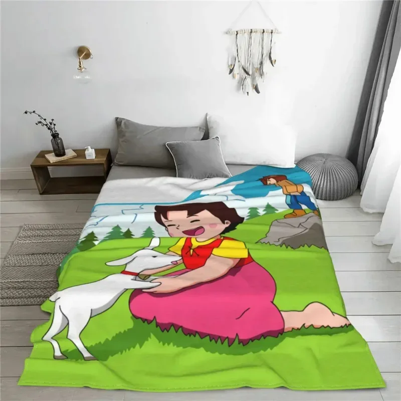 Heidi The Girl From The Alps Blanket Soft Fleece Autumn Warm Flannel Animc Comic Cartoon Throw Blankets for Sofa Bedding Quilt