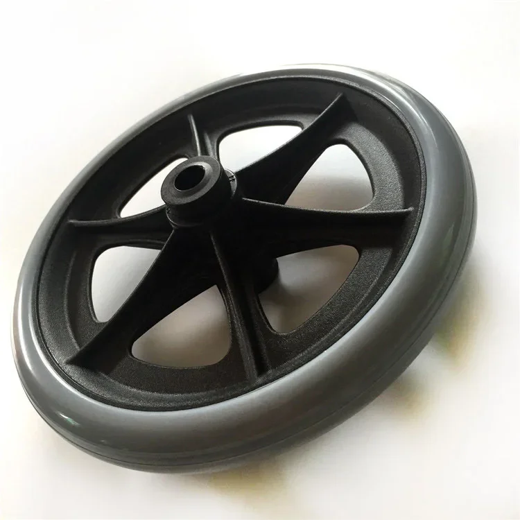 6/8 Inch Wheelchair Front Wheel Replacement Universal Caster Wear-resistant Solid Tire Wheel Smooth Easy to Install