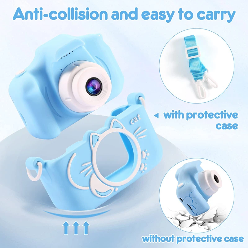 Kids Camera Toys 2000W Pixel 2 inch Screen HD Cartoon Kids Digital Camera Mini SLR Camera Toy For Kid Christmas Birthday Gifts