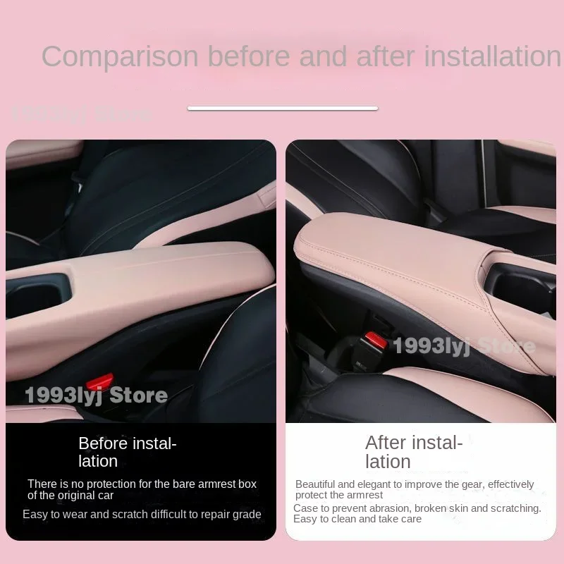 For BYD Seagull 2022 2023 2024 Car Center Control Armrest Box Microfiber Leather Trim Cover Max Accessories