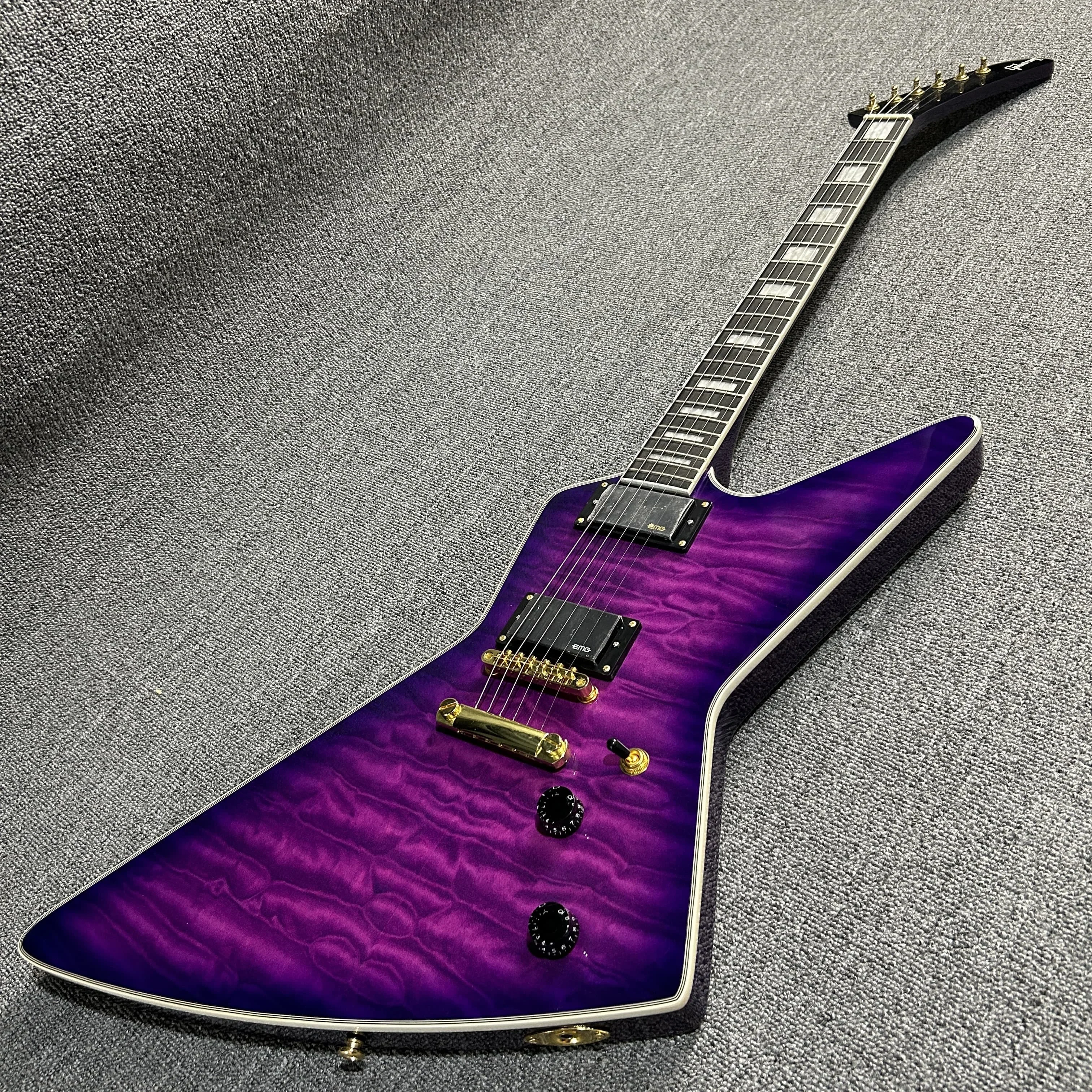 Electric Guitar The Purple Color Goose Type Tiger Stripes Factory Direct Sales Free Shipping Gleeson