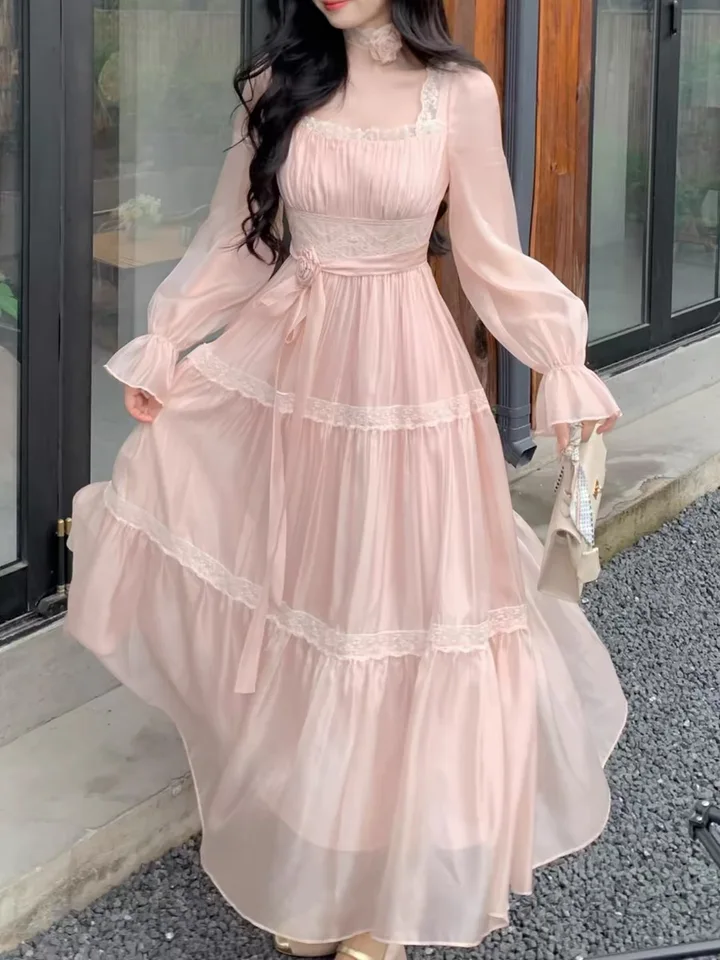 pink victorian dress Pink Victorian Bustle Gown Duchess Ruffle Wedding Dress Vintage Ball Gown